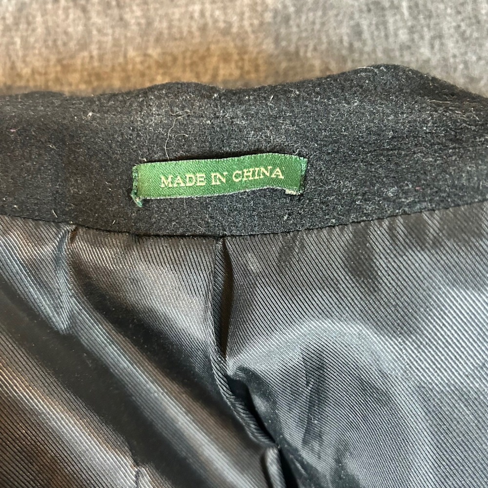Ralph Lauren Mens Black Wool Blend Overcoat Size 42R Classic Business - Picture 4 of 9